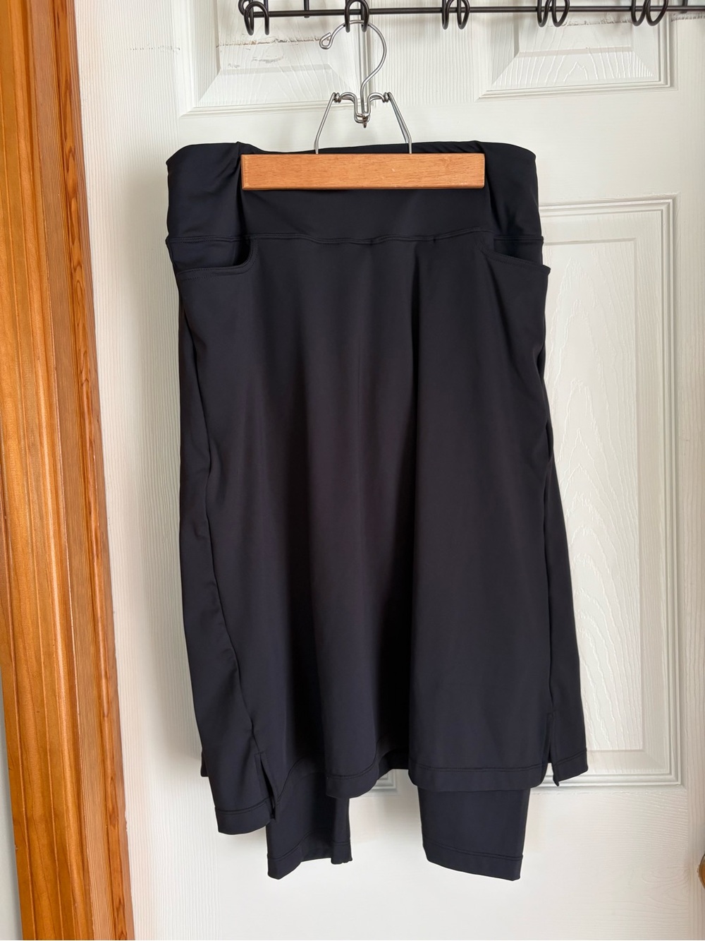 Black Women's Athletic Skirt with Built-In Leggings